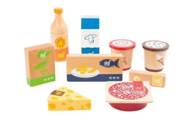 Set de alimente refrigerate și congelate din lemn „fresh”