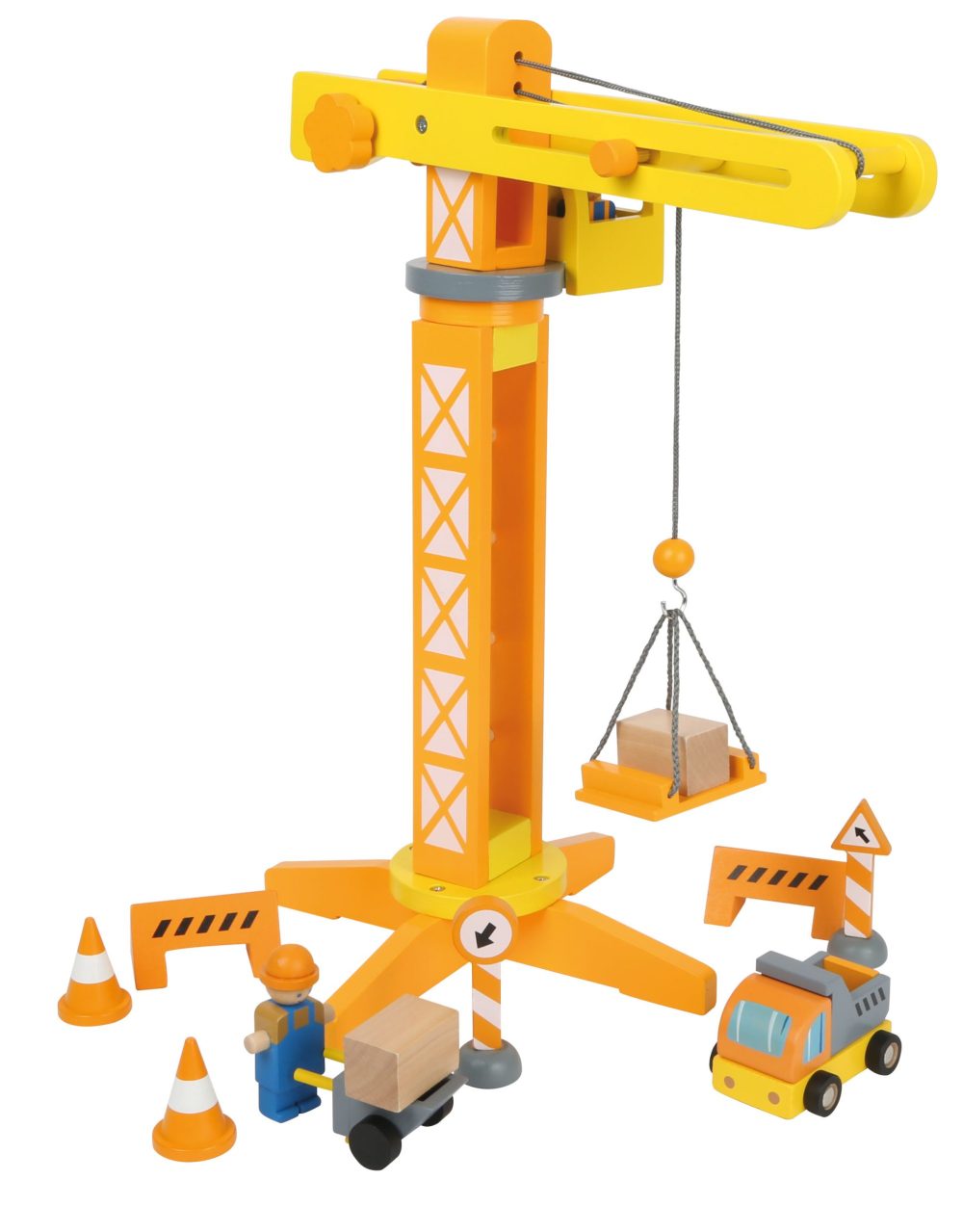 Macara de construcții din lemn cu accesorii - imagine 1